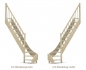 Preview: Raumspartreppe mit 1/4 Wendelung unten und Geländer - Rundstab Sprossen mit Holzhandlauf - Treppenbreite 61 cm - Fichte 40 mm - Angebot Nr. 2108702