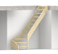 Preview: Nebentreppe mit 1/4 Wendelung unten - ohne Geländer - Treppenbreite 75 cm - Fichte 40 mm - Angebot Nr. 2208802