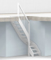 Preview: Nebentreppe mit 1/4 Wendelung ab Stufe 3 - Geländer ab Eckpfosten mit Rundstab Sprossen und Holzhandlauf - Treppenbreite 75 cm - Buche 40 mm - Angebot Nr. 3238702