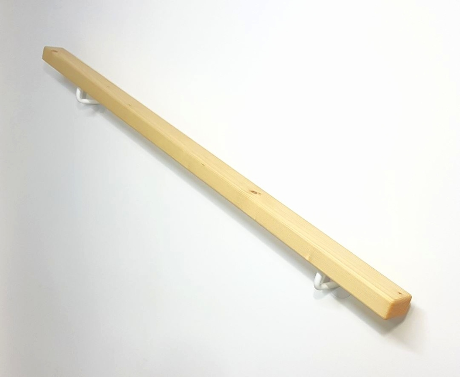 Holzhandlauf aus Fichte - 60/40 mm gerundet - Oberfläche mit Klarlack - Komplettset - Angebot Nr. 12064