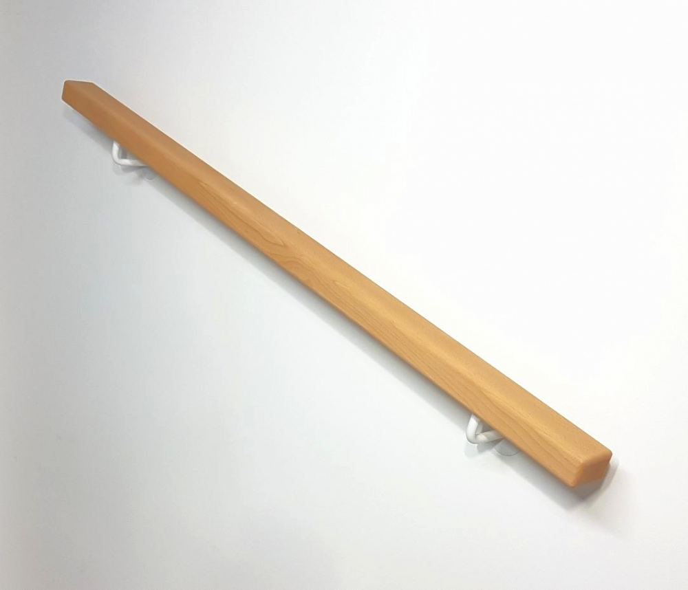 Holzhandlauf für Wandmontage - 60/40 mm gerundet - Oberfläche geölt - Komplettset - Angebot Nr. 12362