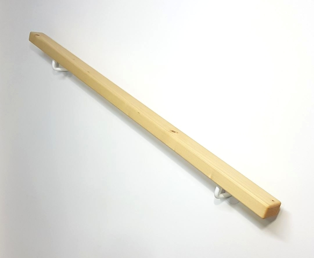 Holzhandlauf aus Fichte - 60/40 mm gerundet - Oberfläche geölt - Komplettset - Angebot Nr. 12062